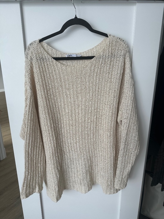 Zara Sweaters - Zara Open Knit Crochet Interwoven Size L